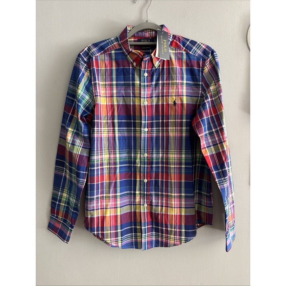 NWT Boys Polo Ralph Lauren Natural Stretch Button Down Shirt XL 18/20